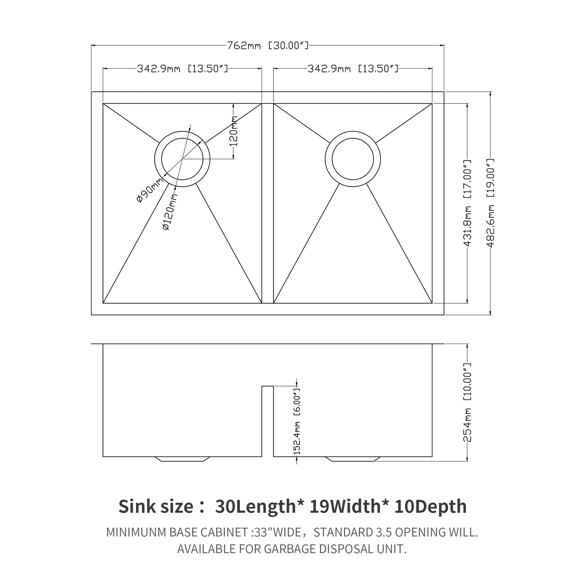 Modern Double Bowl Undermount Kitchen Sink 50 / 50 Design Stainless Steel by HouseOfZazla