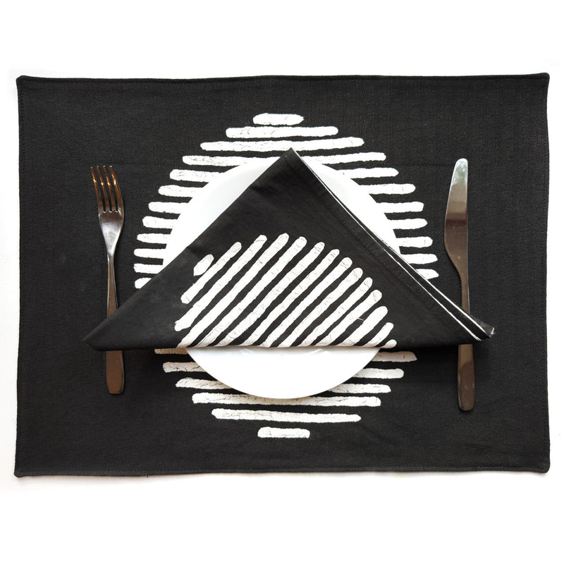 Mwedzi Black Placemats - Set of 2
