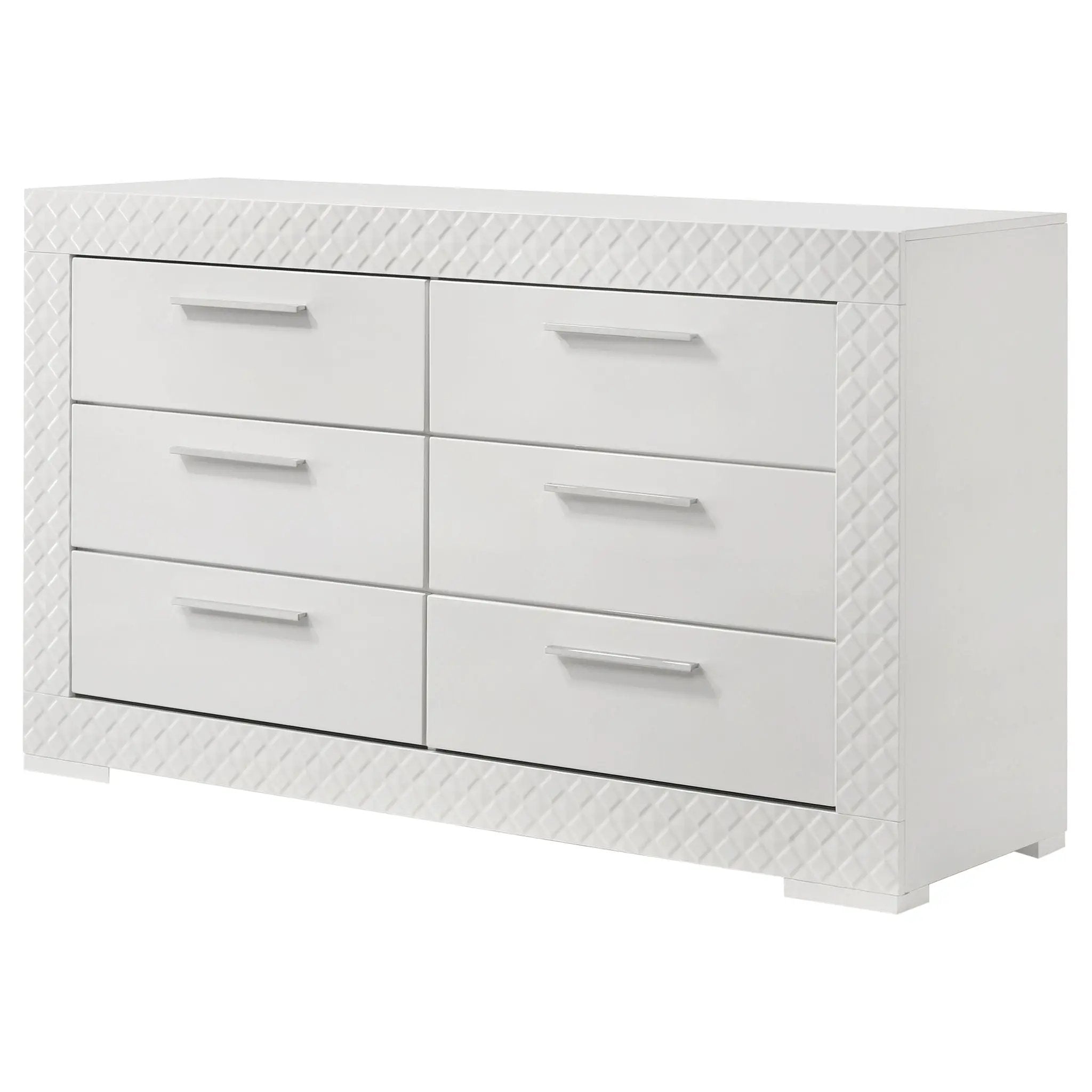 Ives 6-drawer Dresser Cabinet White High Gloss by Unique Piece Furniture