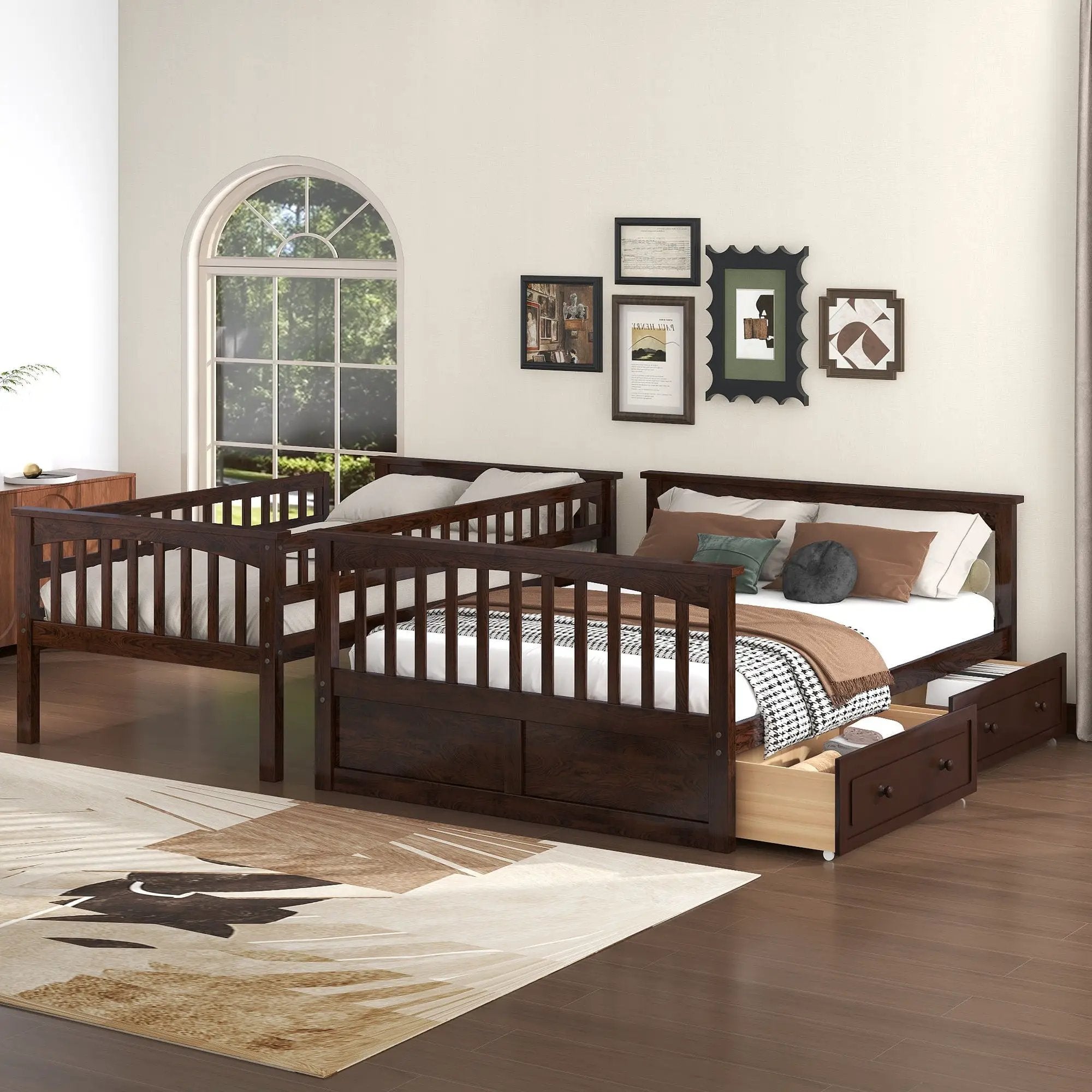 Bunk Bed With Drawers, Convertible Storage Bed by Unique Piece Furniture