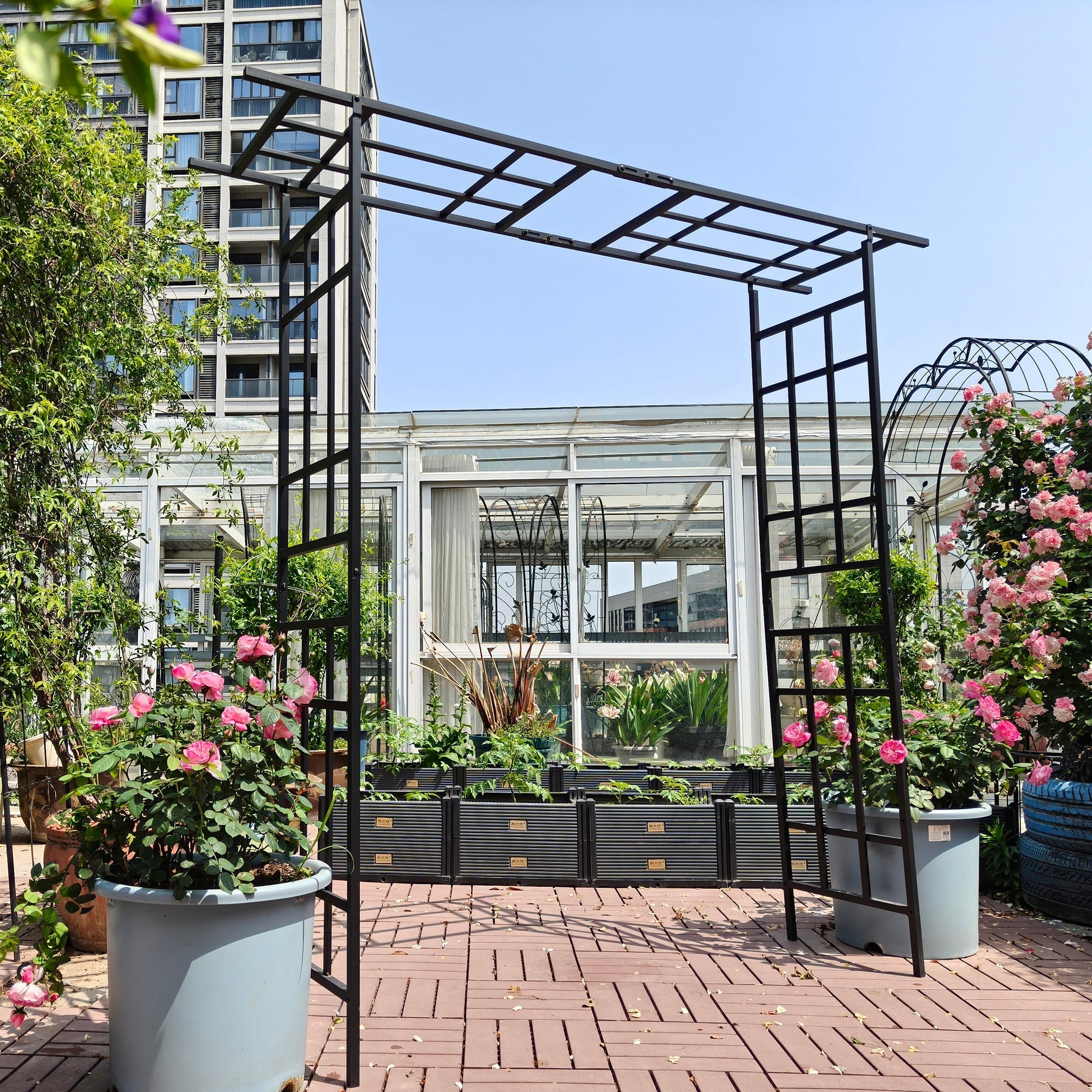 Metal Garden Arch with Adjustable Width for Climbing Plants by HouseOfZazla