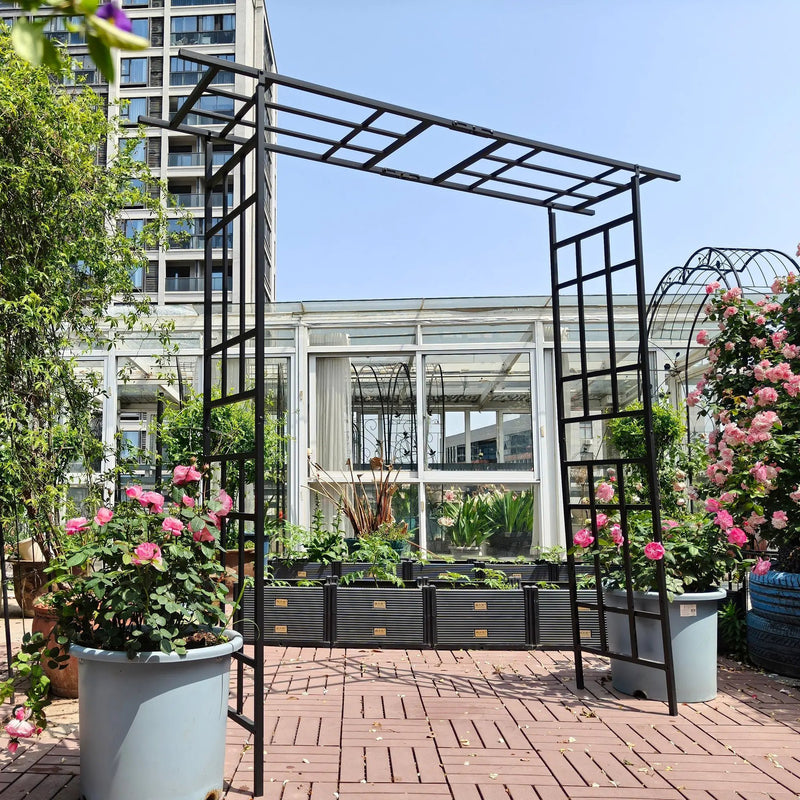 Metal Garden Arch with Adjustable Width for Climbing Plants by HouseOfZazla