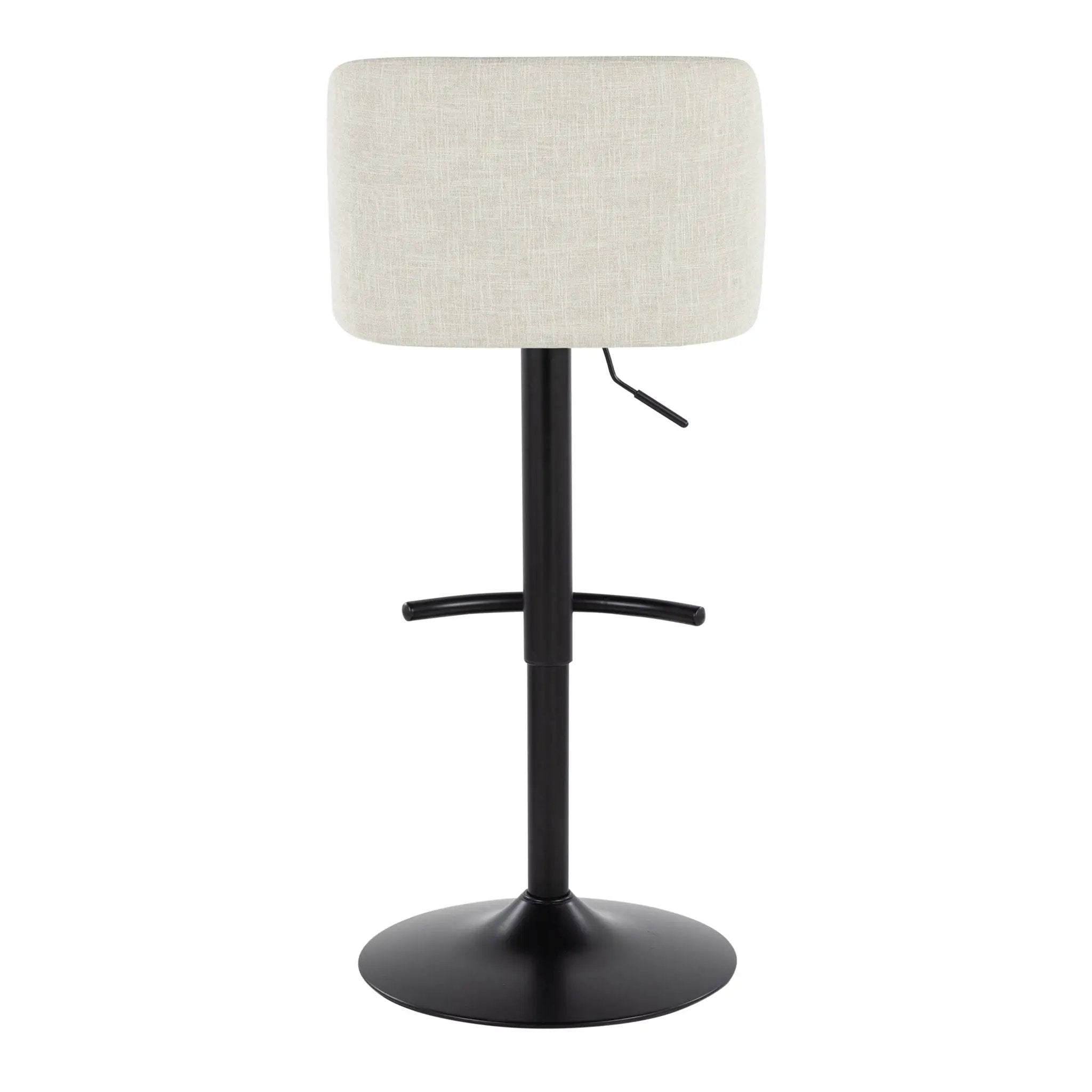 Toriano - Contemporary Adjustable Barstool Swivel With Rounded T Footrest (Set of 2) by HouseOfZazla