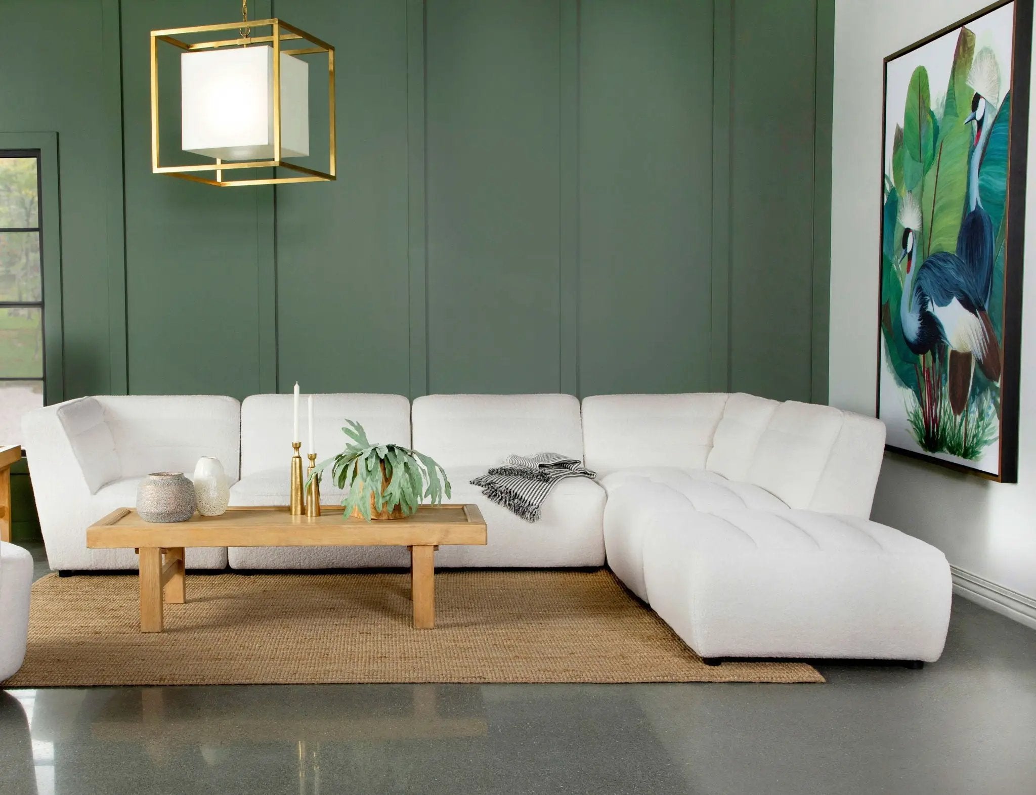 Sunny 6-piece Upholstered Modular Sectional Sofa Natural by Unique Piece Furniture