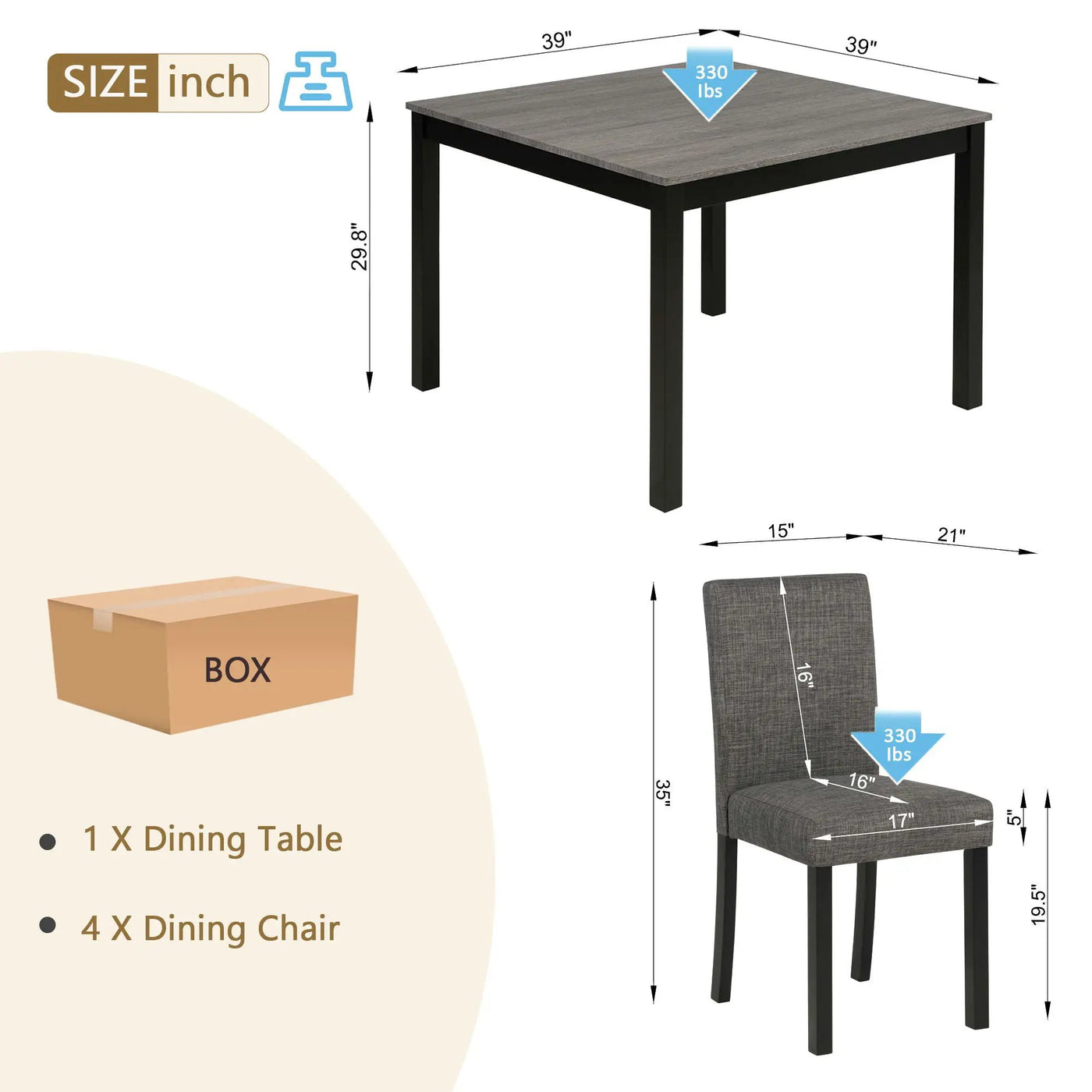 Modern Dining Table Set With Upholstered Chairs For Dining Room by Unique Piece Furniture