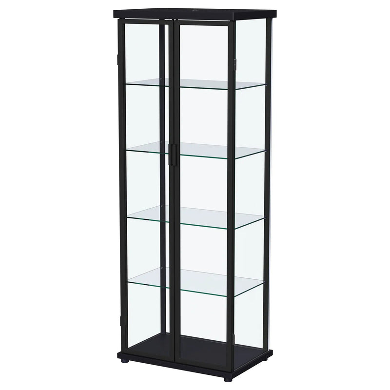 Aero 4-shelf Display Curio Cabinet with LED Lighting Black by Unique Piece Furniture