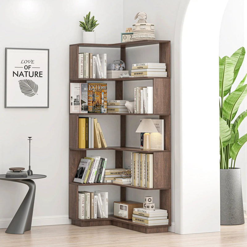 L-Shaped Design Corner Bookshelf