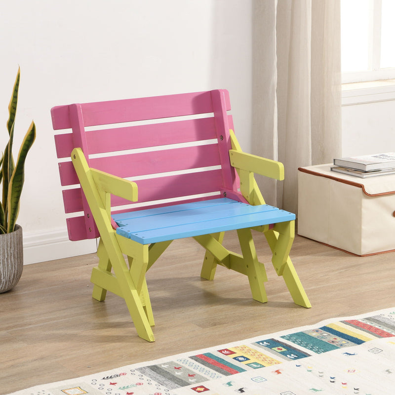 Kids Multi-Functional Arm Chair, Table With 2 Benches All-In-One Set by Unique Piece Furniture