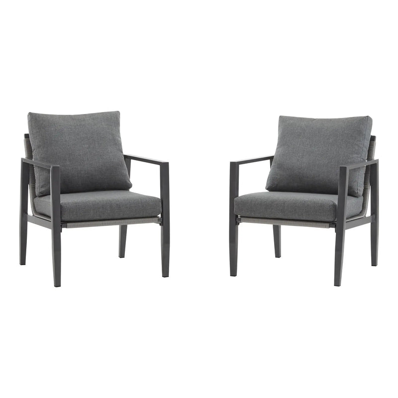 Modern Lounge Chair With Rope Accents And Cushions by HouseOfZazla