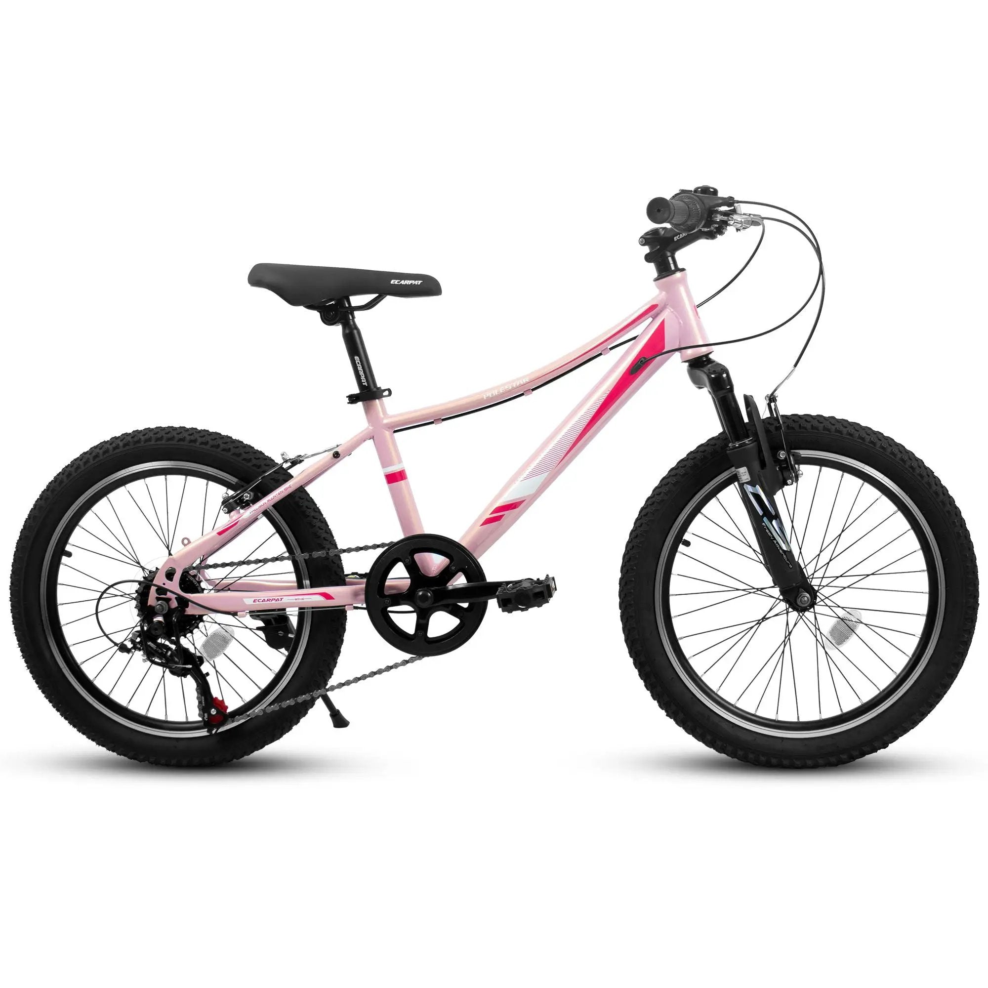 20" Children's Bicycle Shock Absorbing Front Fork 7 Speed V Brakes Mountain Tire Boys And Girls Kids Bike For Outdoor Adventure - Pink by HouseOfZazla