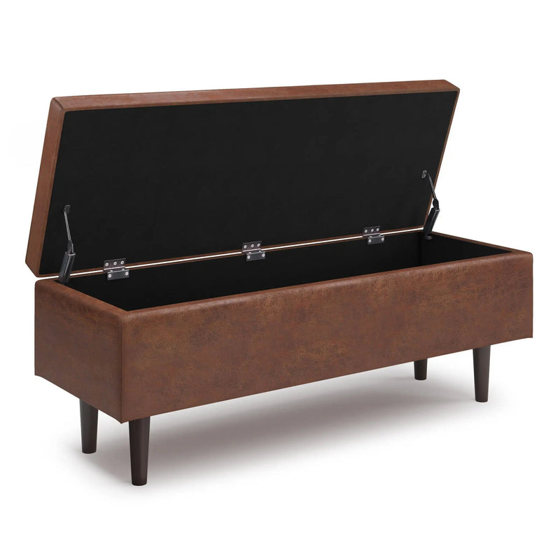 Shay - Large Square Coffee Table Storage Ottoman Mid-Century Style by HouseOfZazla