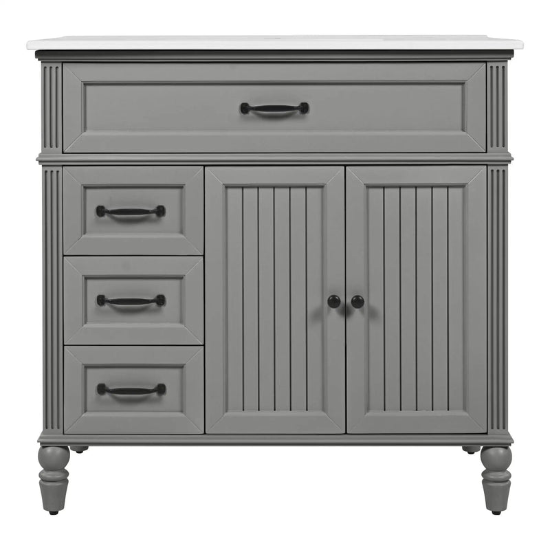 Bathroom Vanity With Sink, Freestanding Cabinet & Drawers by HouseOfZazla