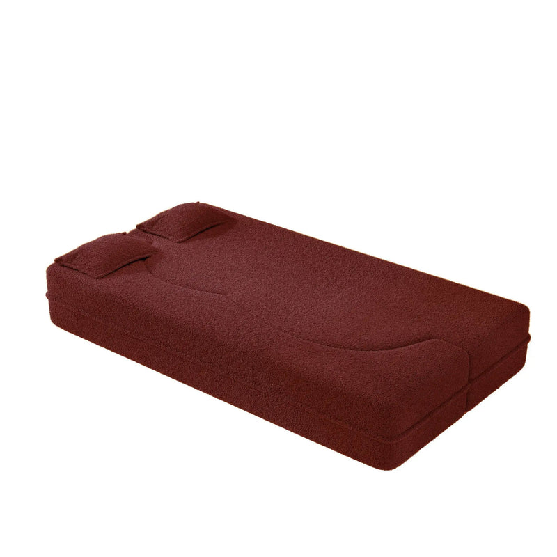 Modern Floor Sleeper Sofa Bed With 2 Pillows, Convertible Twin Size Folding Mattress For Living Room by HouseOfZazla