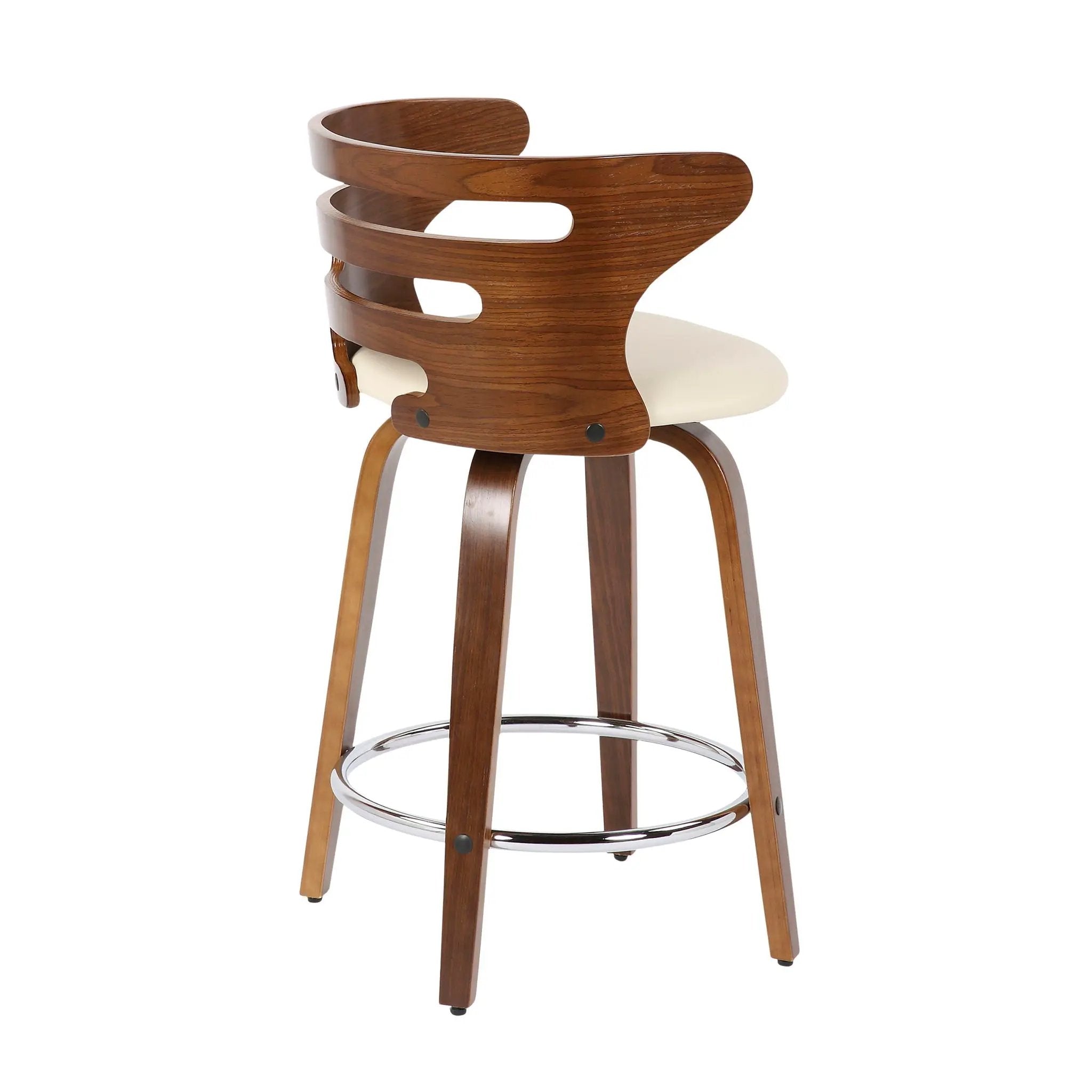 Cosini - Mid Century Modern Fixed Height Counter Stool With Footrest With Swivel (Set of 2) by HouseOfZazla