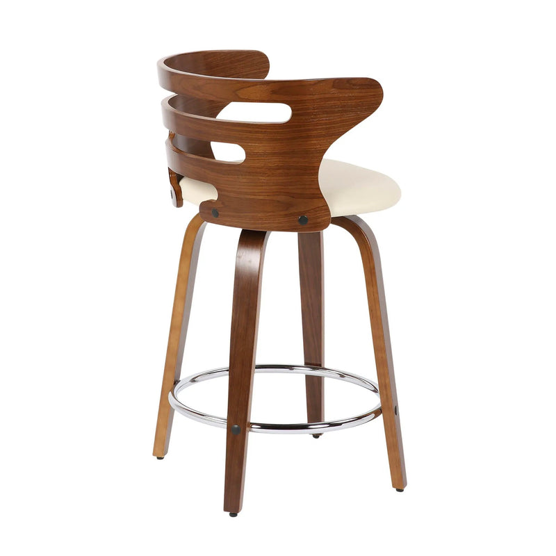 Cosini - Mid Century Modern Fixed Height Counter Stool With Footrest With Swivel (Set of 2) by HouseOfZazla