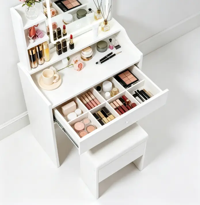 White Vanity Set with Smart LED Mirror by HouseOfZazla
