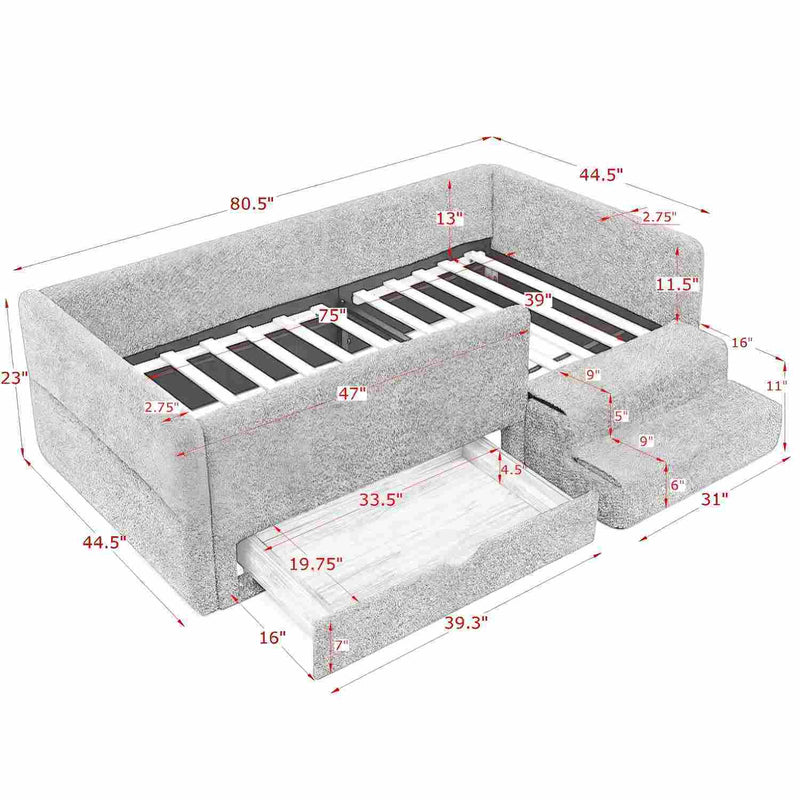 Safe Kids Bed With Guardrails And Storage by Unique Piece Furniture
