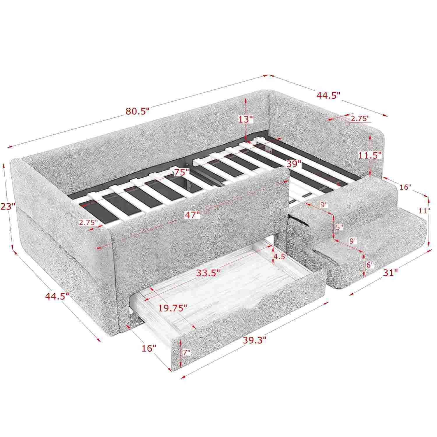 Safe Kids Bed With Guardrails And Storage by Unique Piece Furniture