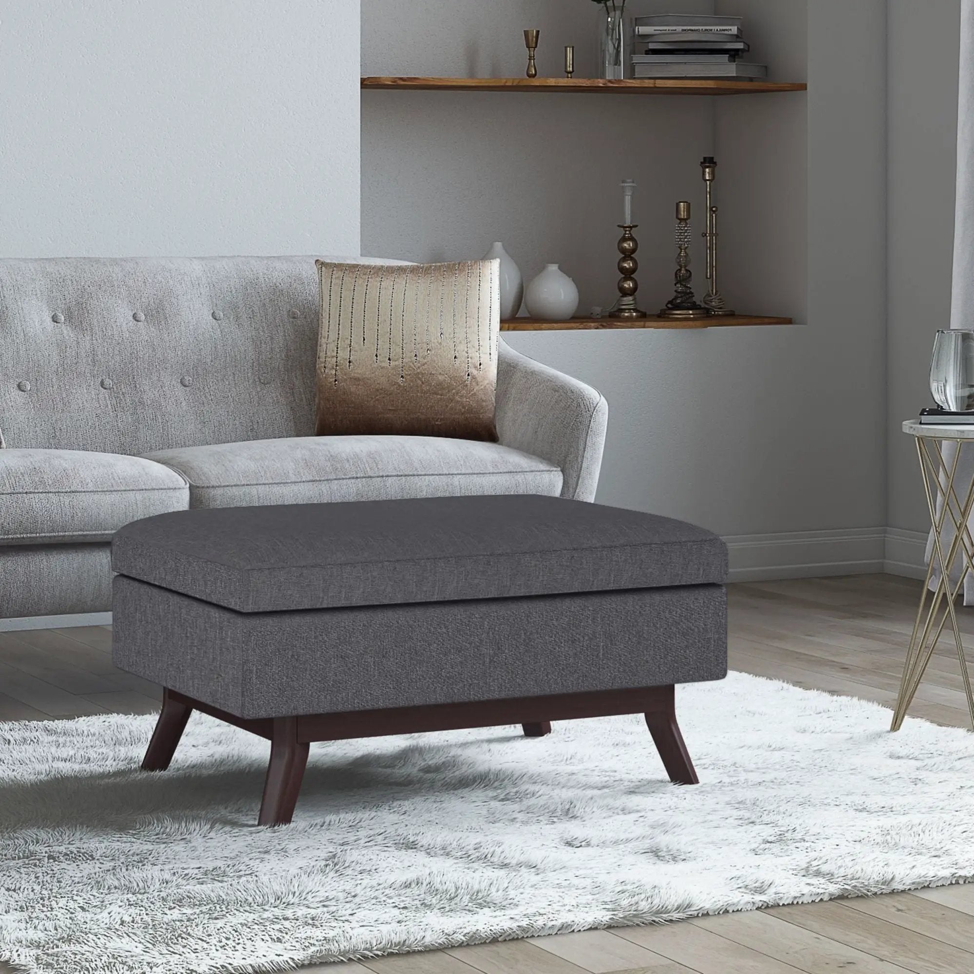 Owen - Upholstered Rectangular Storage Ottoman by HouseOfZazla