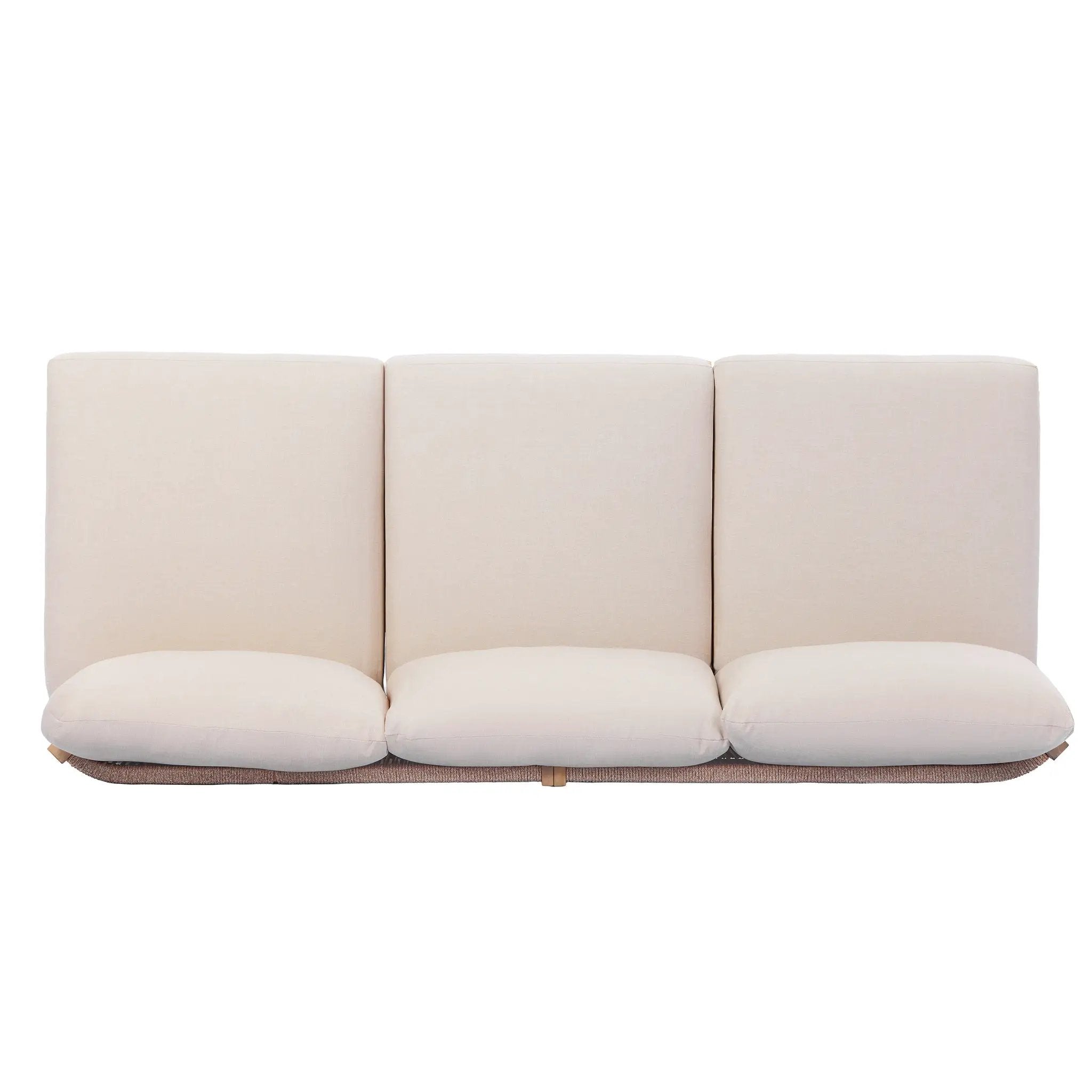 73.23" Outdoor Acacia Wood Frame Rope-Braided Backrest Three-Seater Sofa by HouseOfZazla