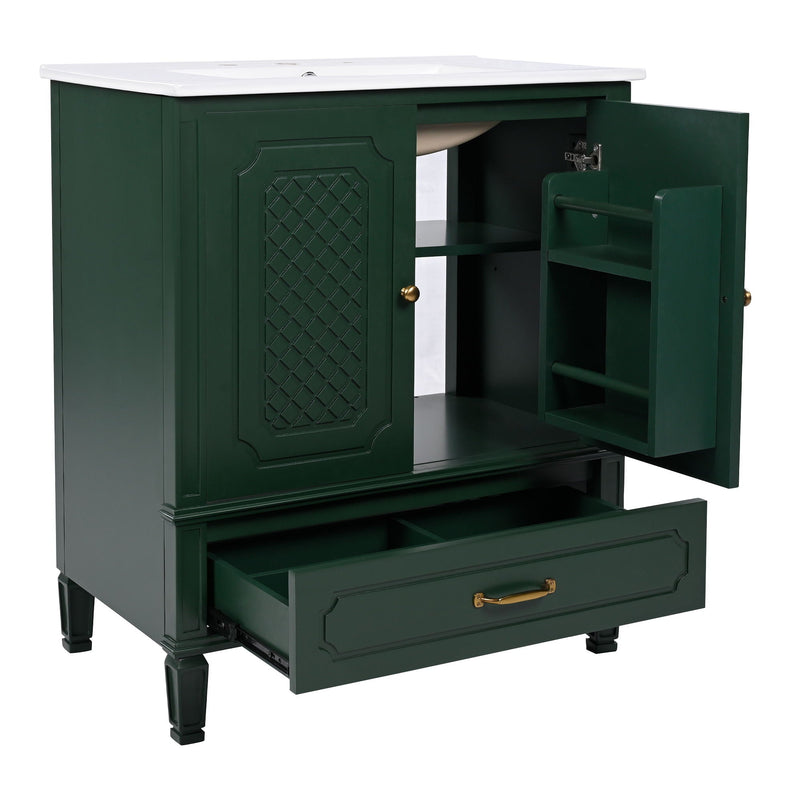 Bathroom Vanity With Sink, Soft Closing Door, Multi Functional Storage by HouseOfZazla