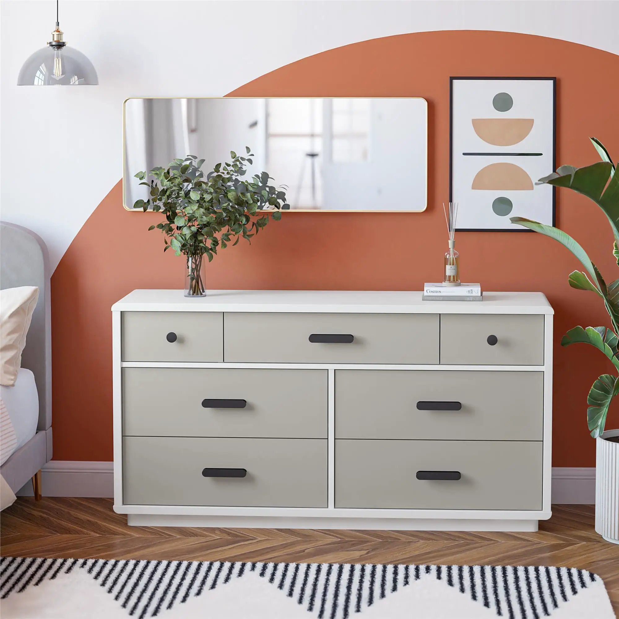 Valencia - 7 Drawer Wide Dresser - Taupe by Unique Piece Furniture