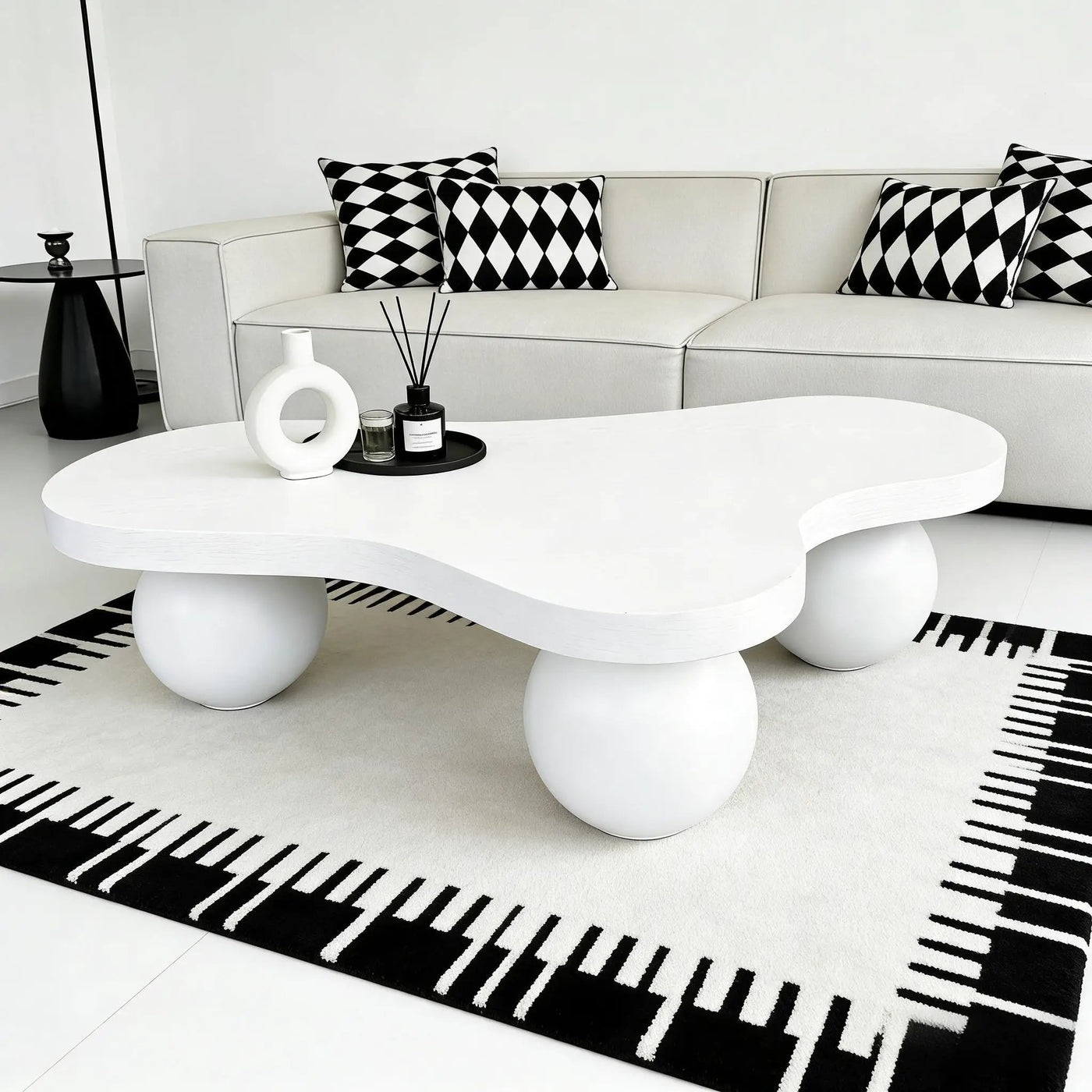 Cloud Shaped Coffee Table With 3 Ball Legs For Living Room by HouseOfZazla