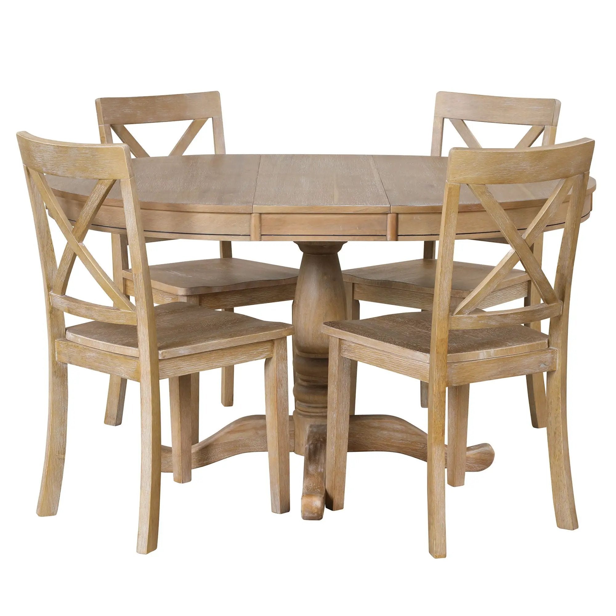 Modern Dining Table Set For 4, Round Table And 4 Kitchen Room Chairs, 5 Piece Kitchen Table Set For Dining Room, Dinette, Breakfast Nook by HouseOfZazla