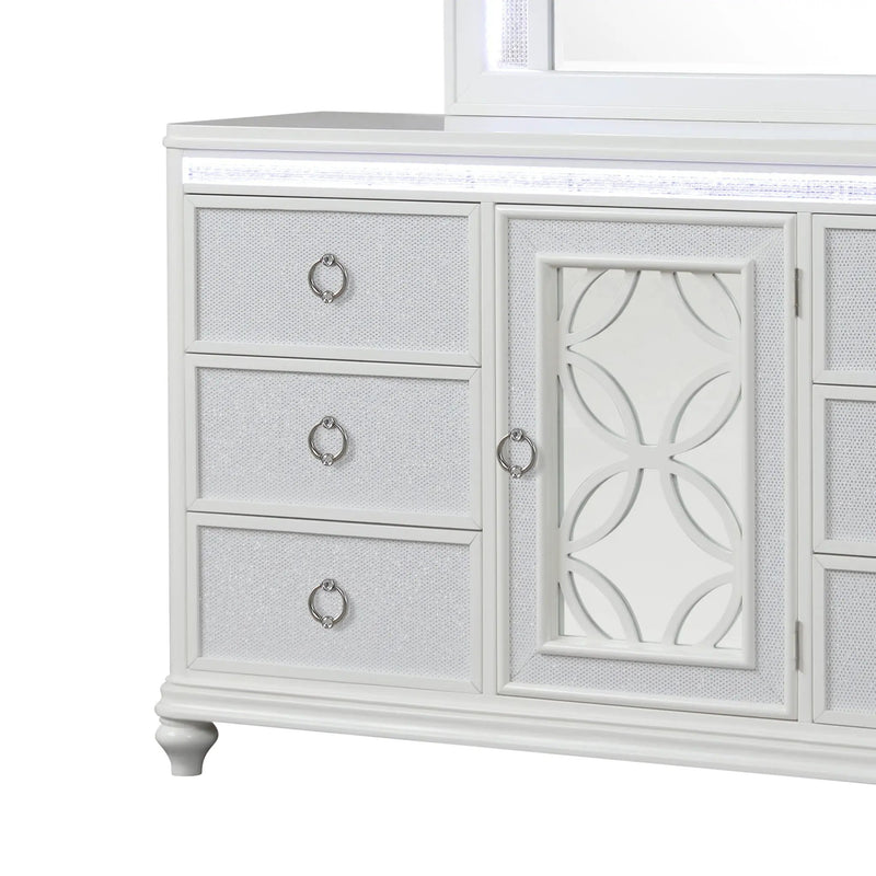 Abigale - 6 Drawer Dresser With LED (Includes Dresser Only, Mirror Not Included) - White by HouseOfZazla