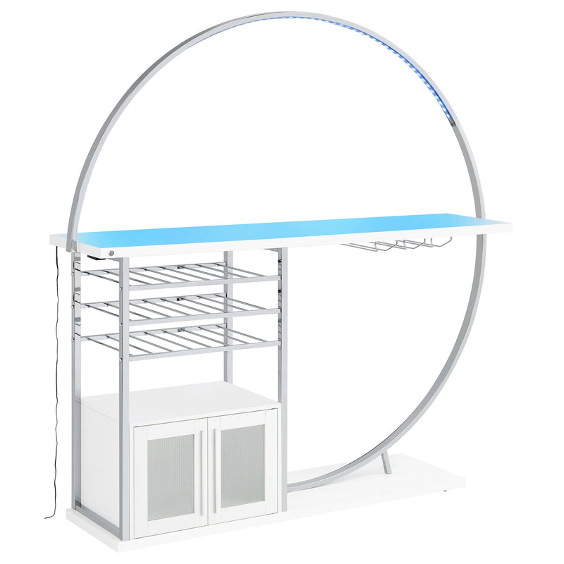 Casey - 2 Door Home Bar Storage Bar With Customizable Lighting - White by HouseOfZazla