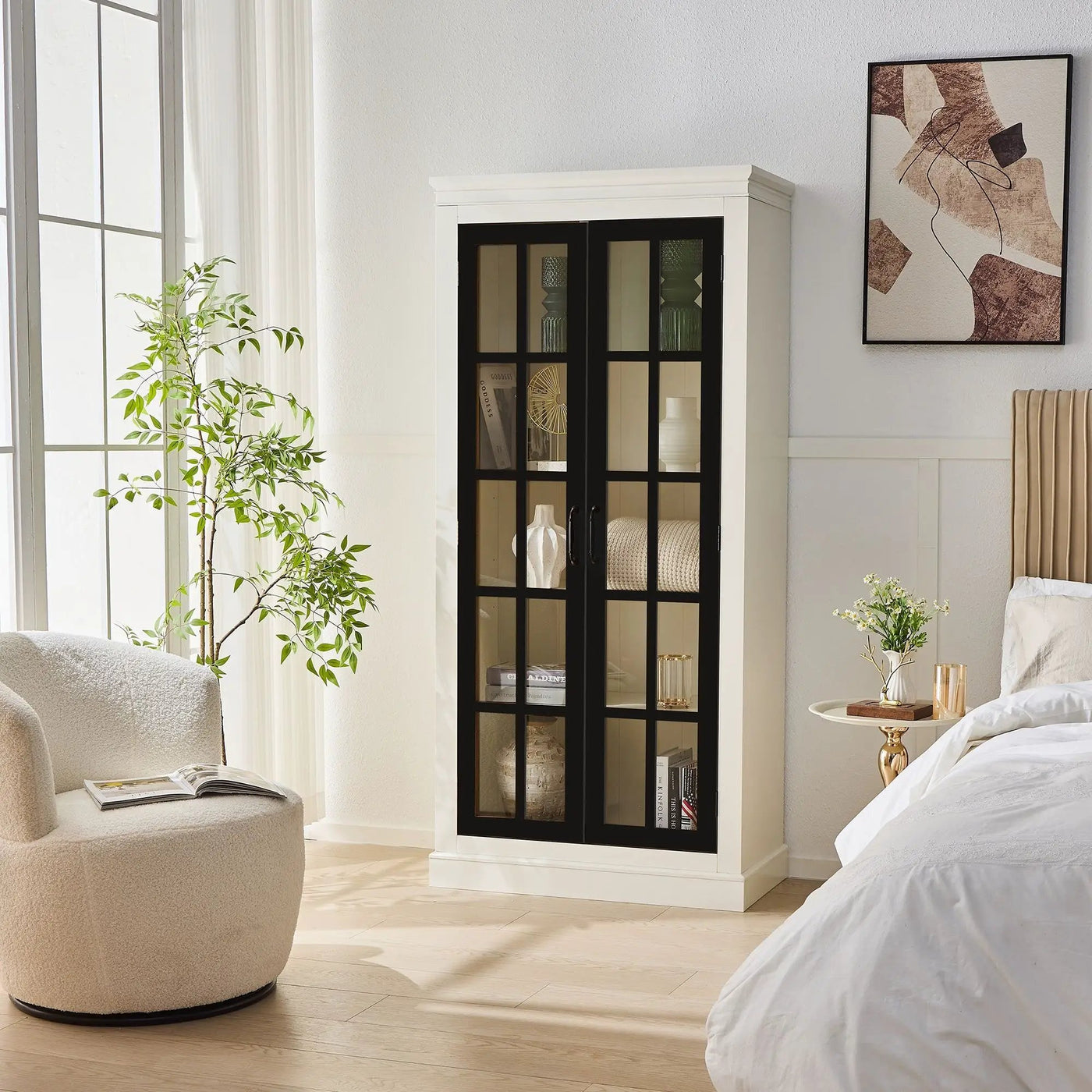 Rustic Style Display Cabinet With Glass Doors For Collectibles by HouseOfZazla