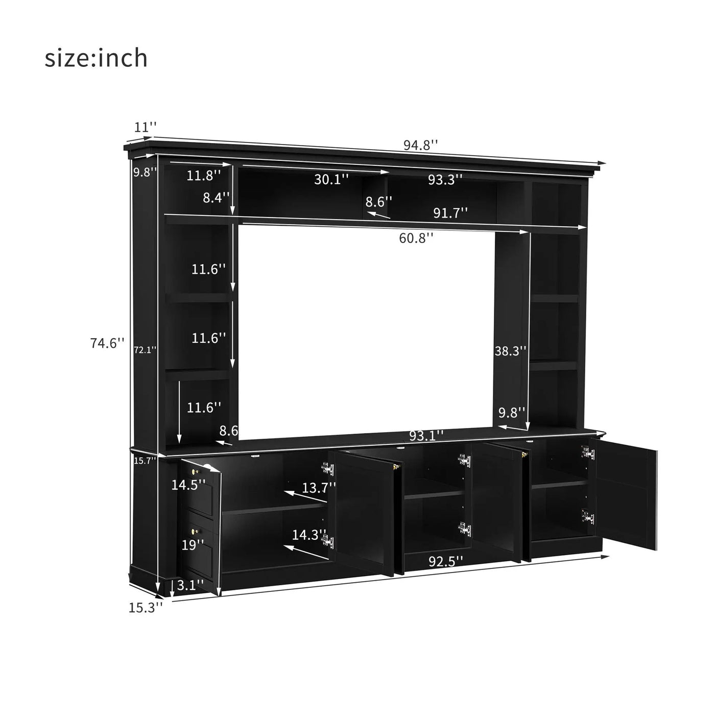 All-In-One TV Stand With Bookcase For TVs Up To 70" by HouseOfZazla