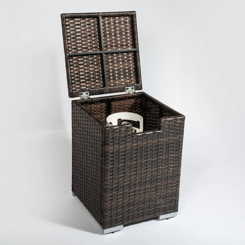Outdoor Rectangle Fire Pit Table And Propane Tank Cover by HouseOfZazla
