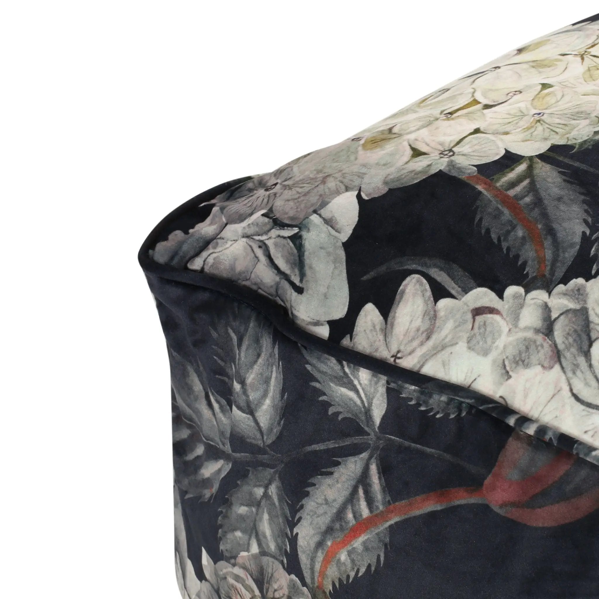 Hazel Large Square Pouf With Flower Print by HouseOfZazla