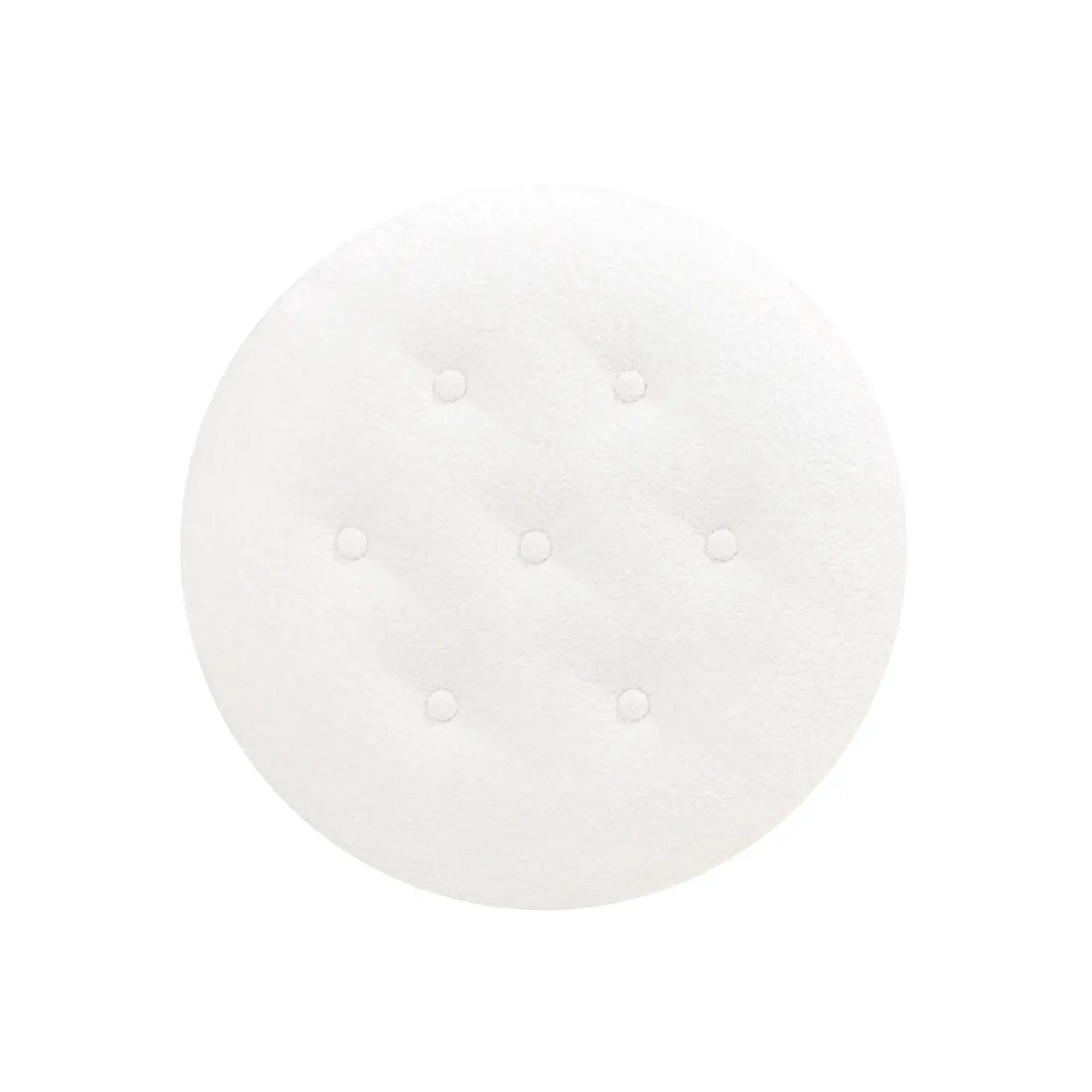 Yolanda - Round Upholstered Accent Ottoman - Almond White by Unique Piece Furniture