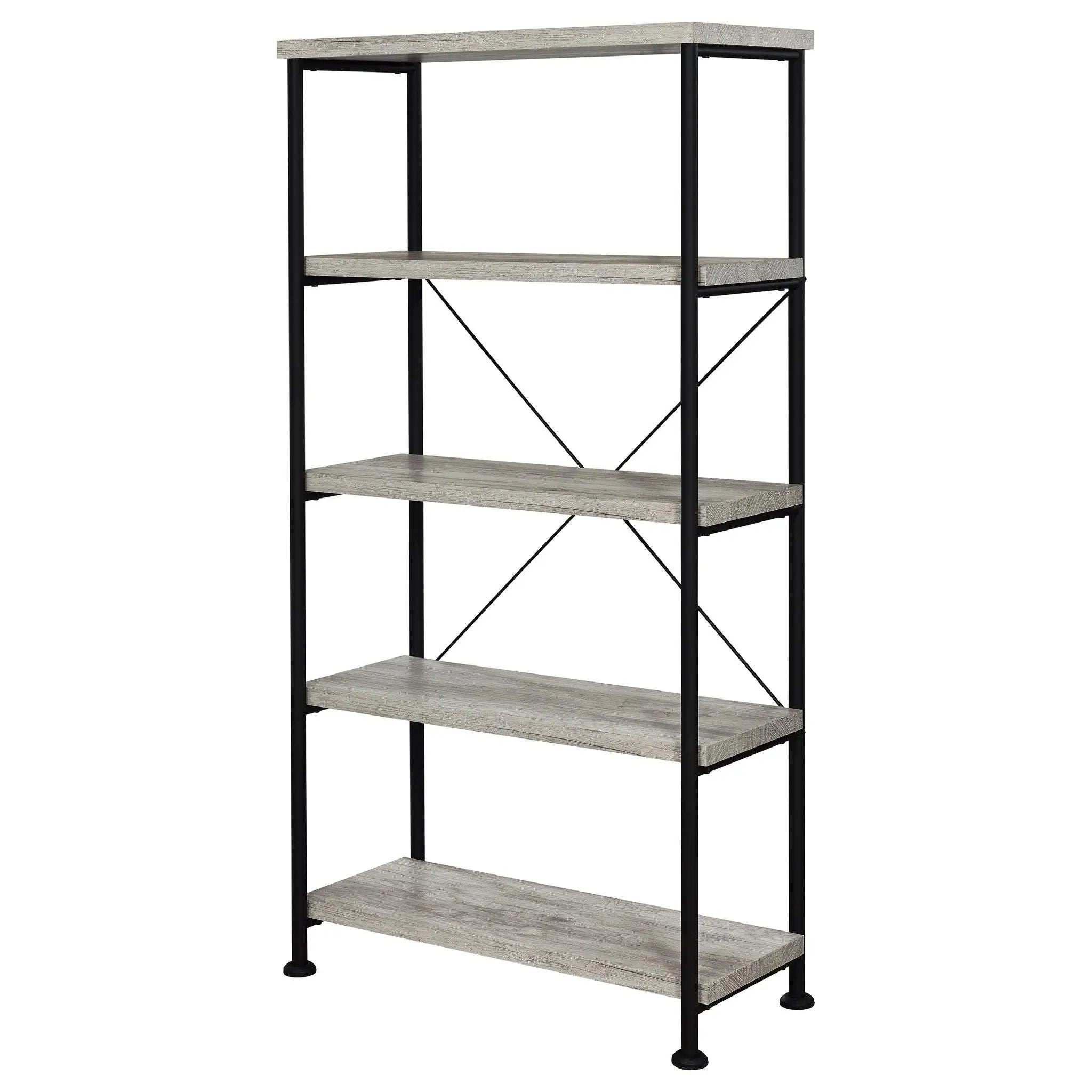 Analiese 63-inch 4-shelf Bookshelf Grey Driftwood by Unique Piece Furniture