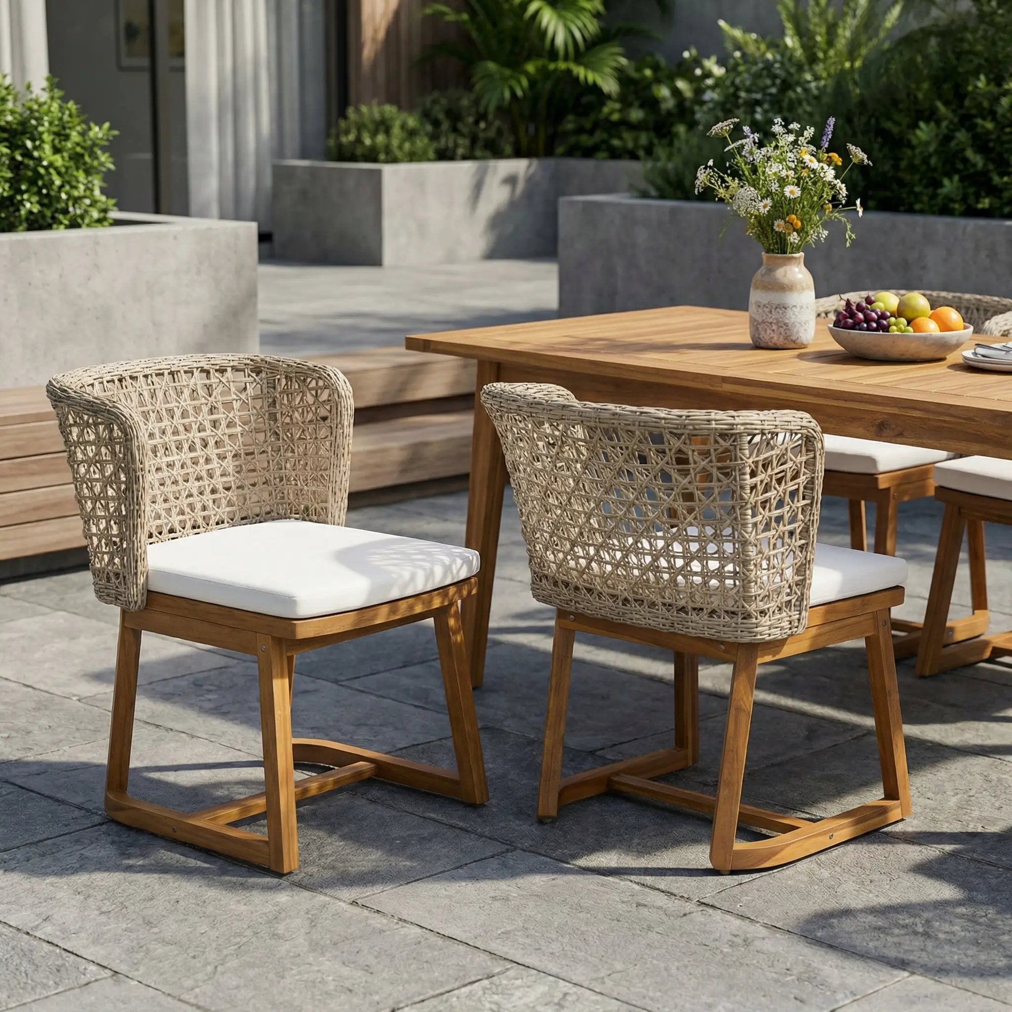 Outdoor Acacia Wood Dining Chairs (Set of 2) by HouseOfZazla