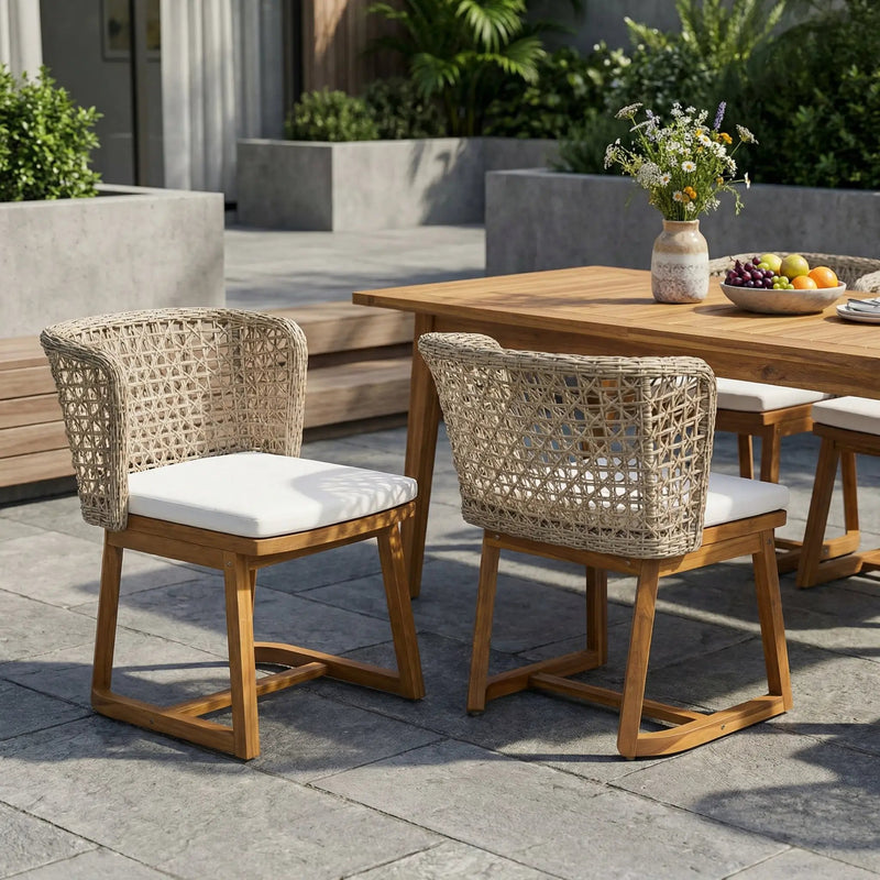 Outdoor Acacia Wood Dining Chairs (Set of 2) by HouseOfZazla
