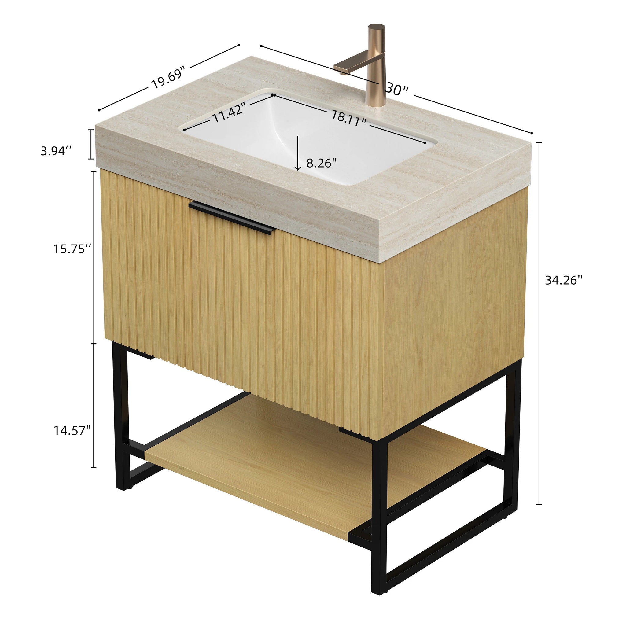 YOLAN 30" Bathroom Vanity & Sink by HouseOfZazla