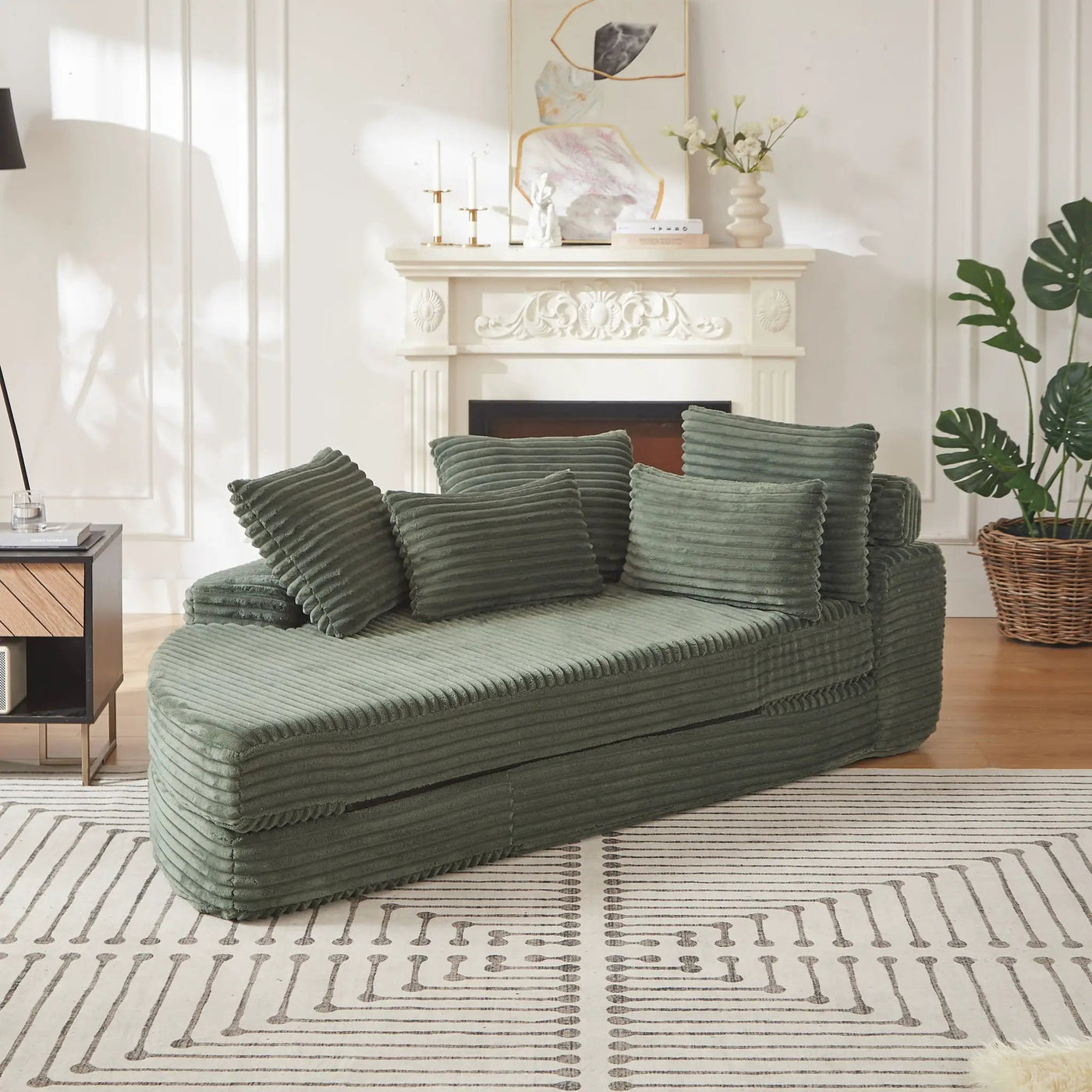 Semi Circular 2 In 1 Sofa Bed With Neck Pillow And Throw Pillows by HouseOfZazla