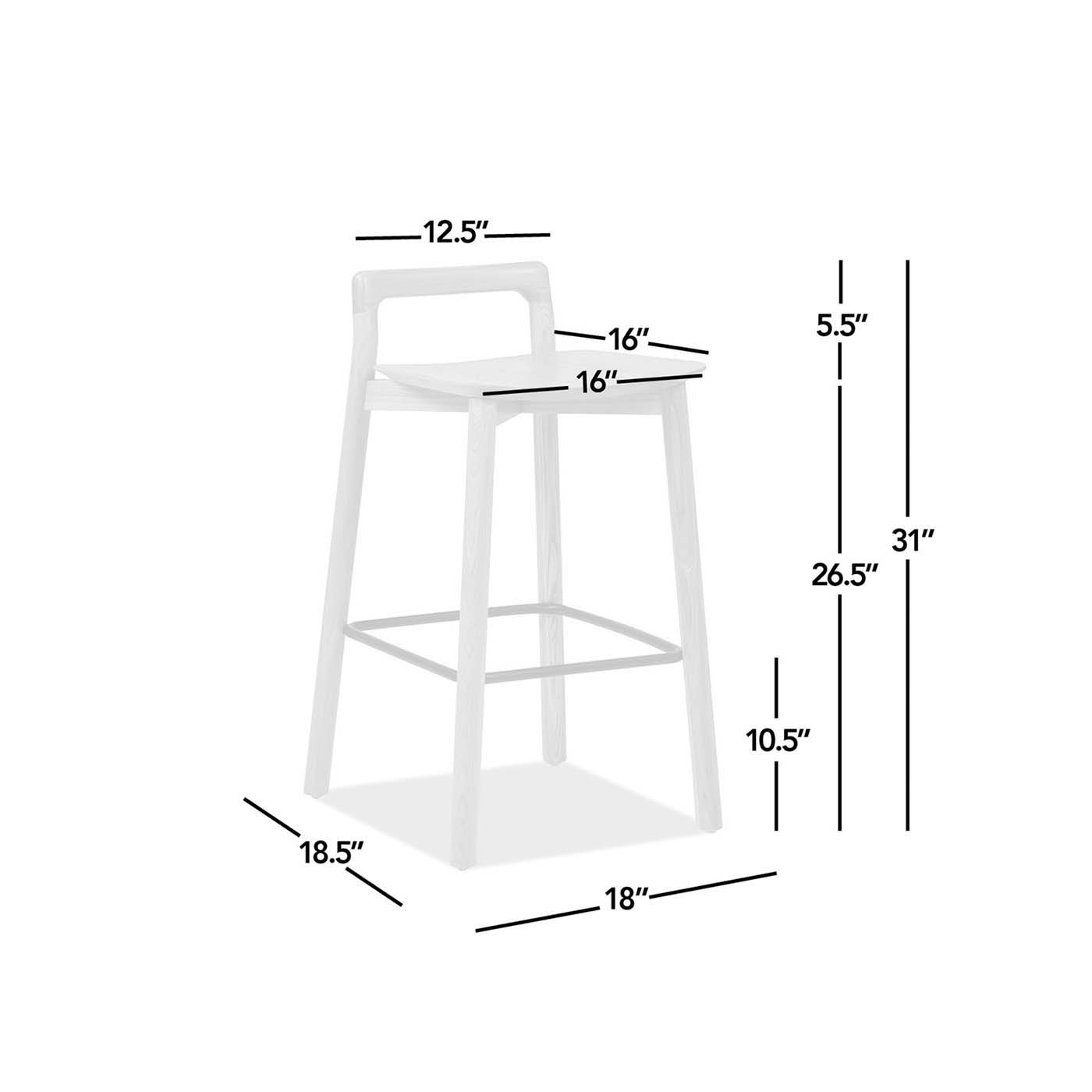 Sven - Modern Minimalist Low Back Counter Stool - Dark Brown Walnut by HouseOfZazla