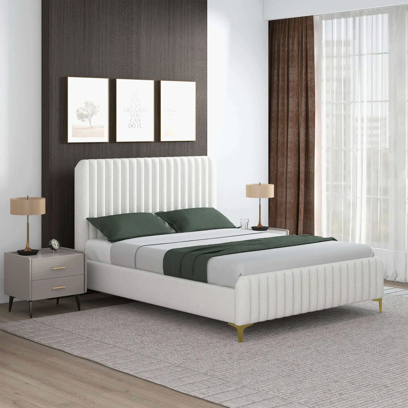 Valery - Upholstered Platform Bed by HouseOfZazla