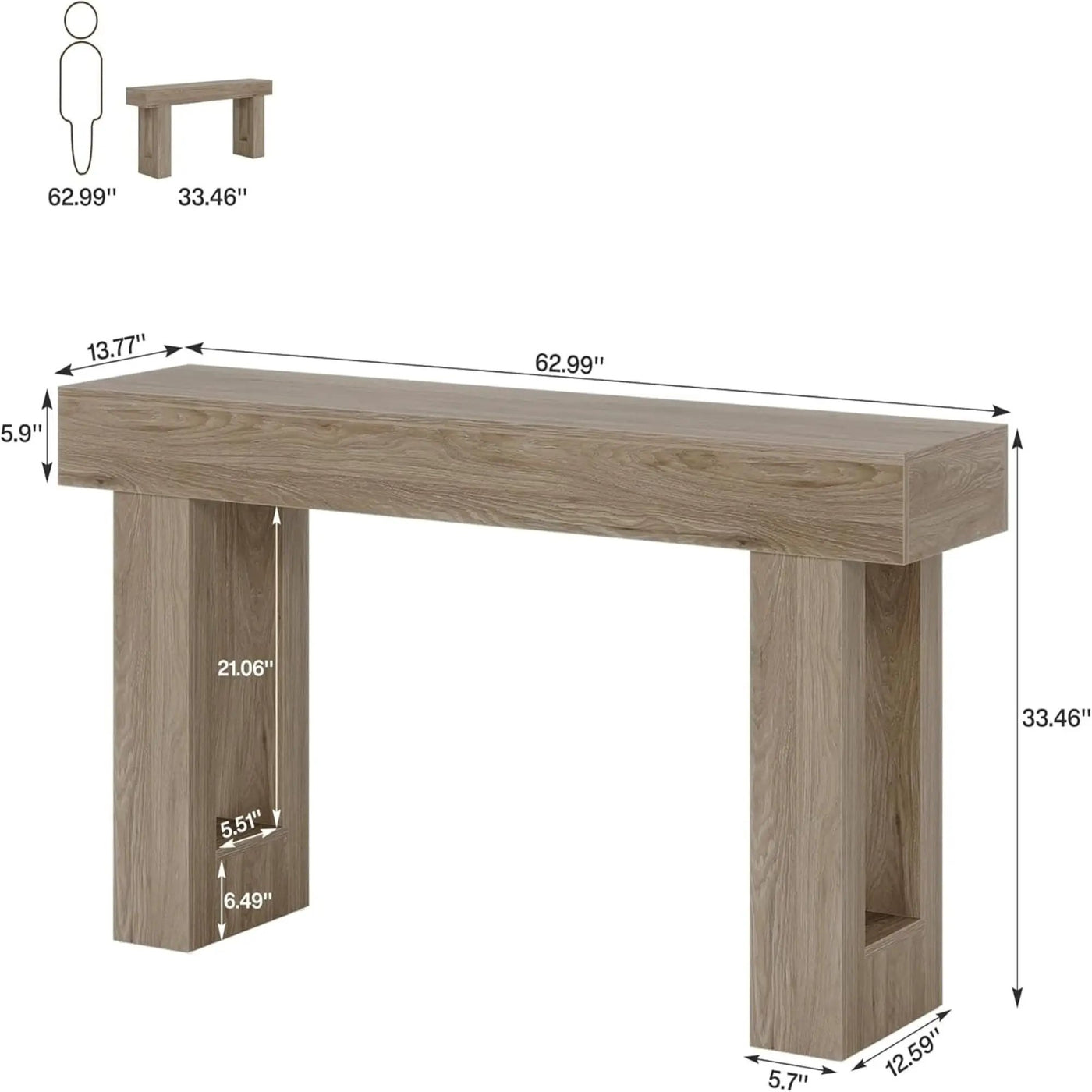 Console Table, Extra Long Narrow Sofa Table for Living Hallway by HouseOfZazla