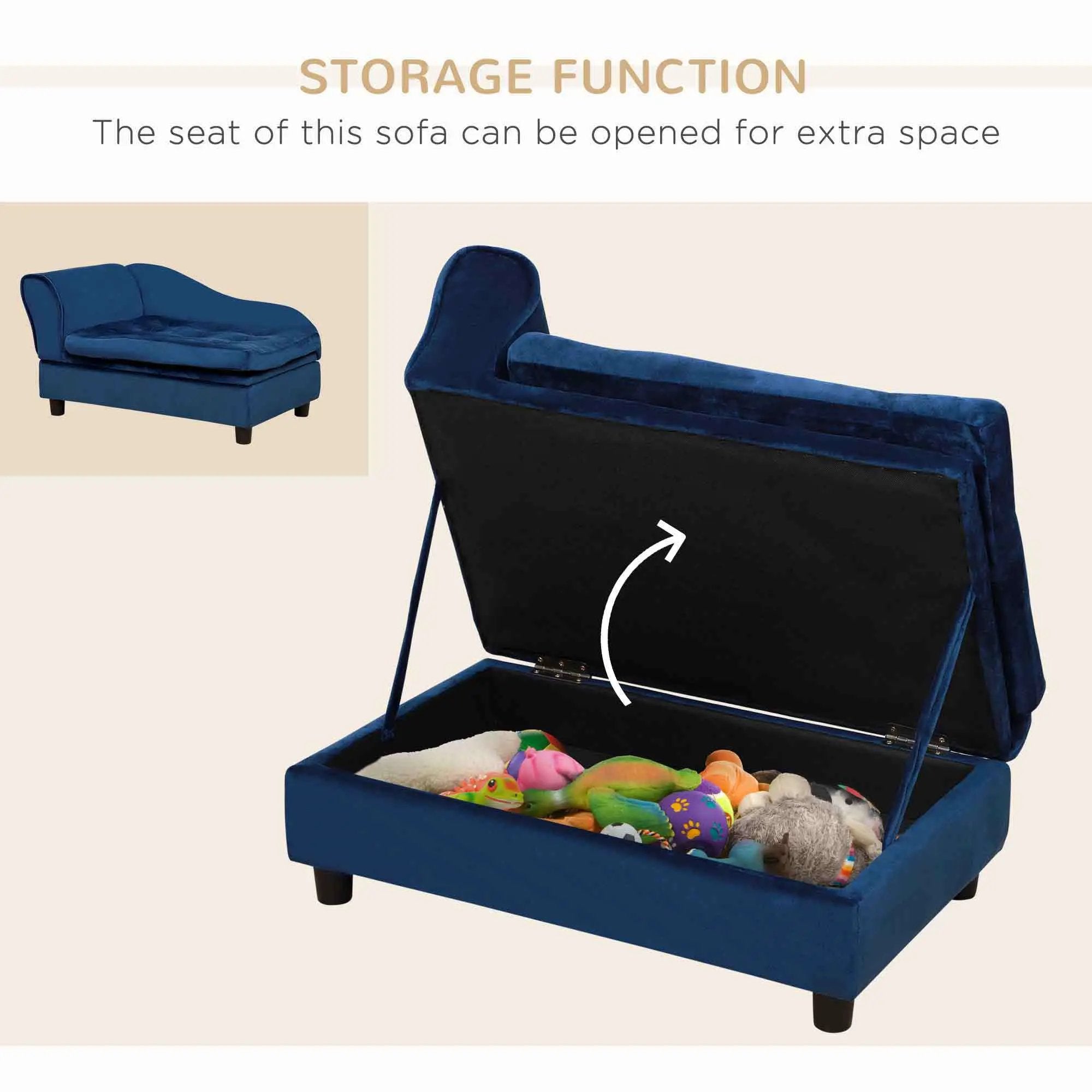 PawHut Luxury Fancy Dog Bed for Small Dogs with Hidden Storage by HouseOfZazla