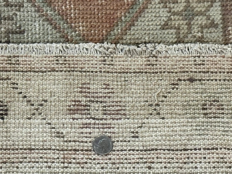 Antique Turkish Runner Rug 3 x 9.6, Farmhouse Rug, Geometric Runner, Handmade, Vintage Rug for Modern Home by Jewel Rugs