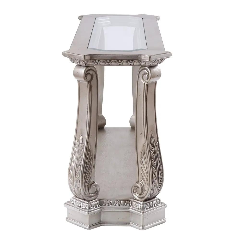 Northville - Sofa Table - Clear Glass & Antique Silver by Unique Piece Furniture