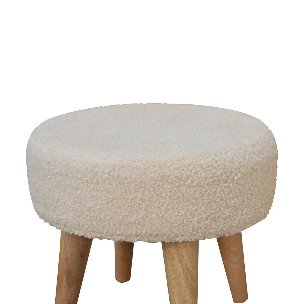 Petite Footstool - Cream / Brown by HouseOfZazla