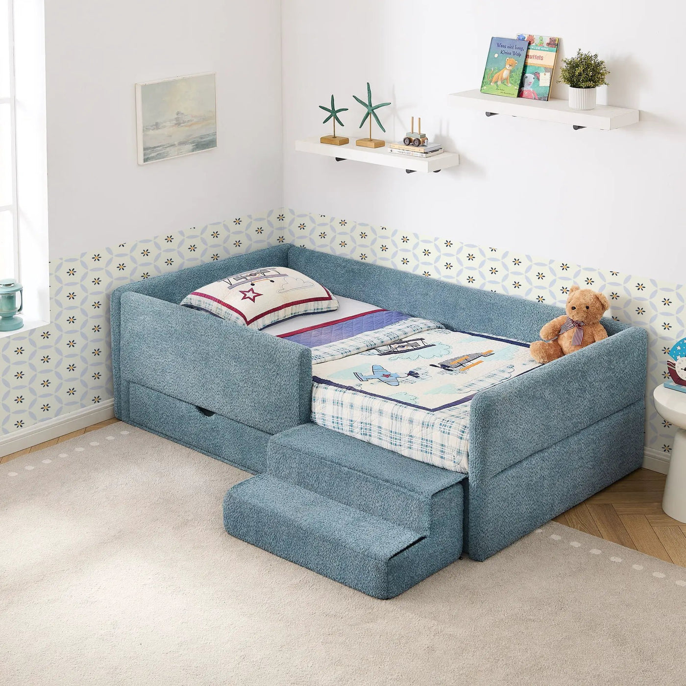 Safe Kids Bed With Guardrails And Storage by Unique Piece Furniture