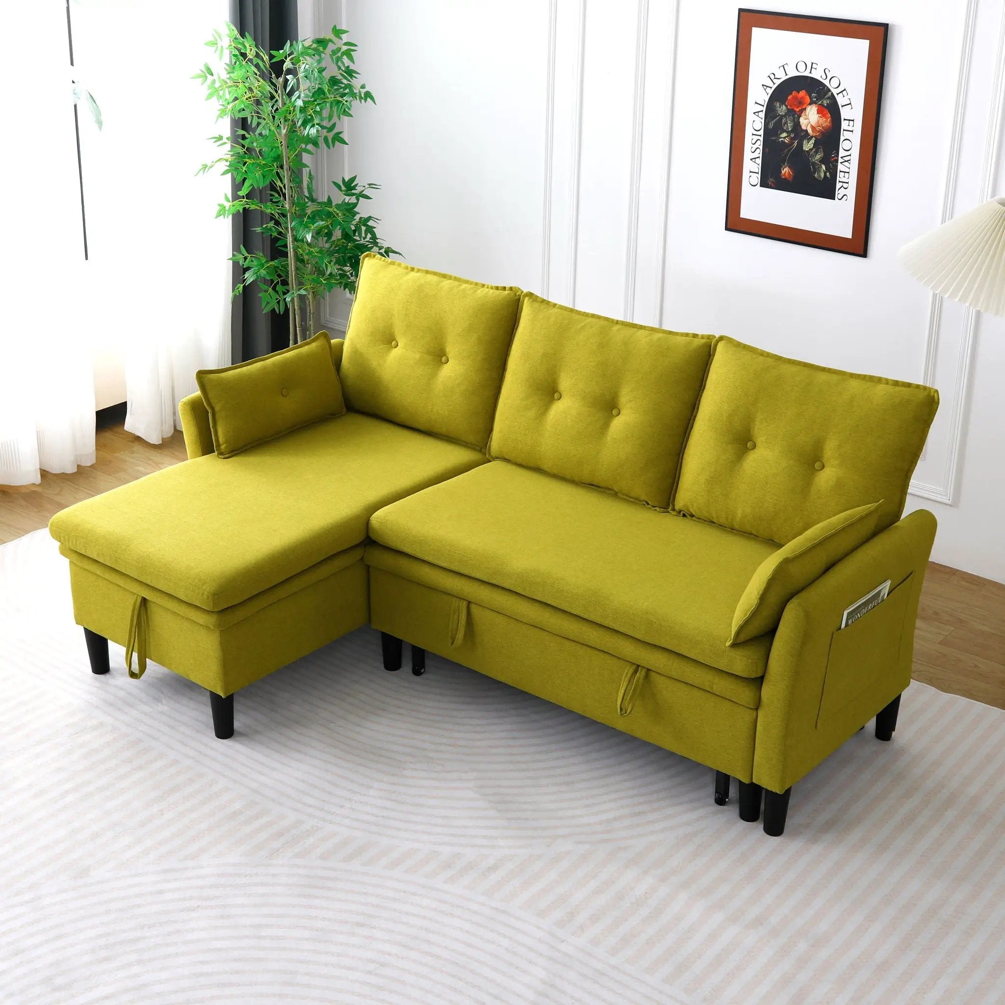 L-Shaped Reversible Chaise Sectional Sofa With Storage by HouseOfZazla