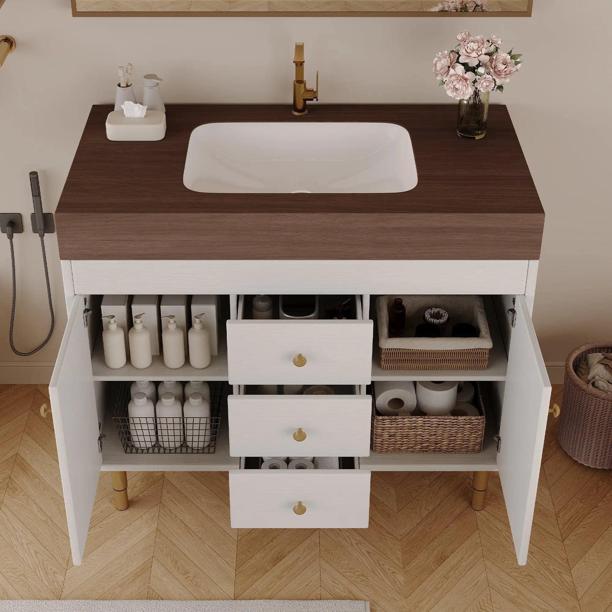 36 In Modern Free-Standing Bathroom Vanity With Ceramic Sink by HouseOfZazla